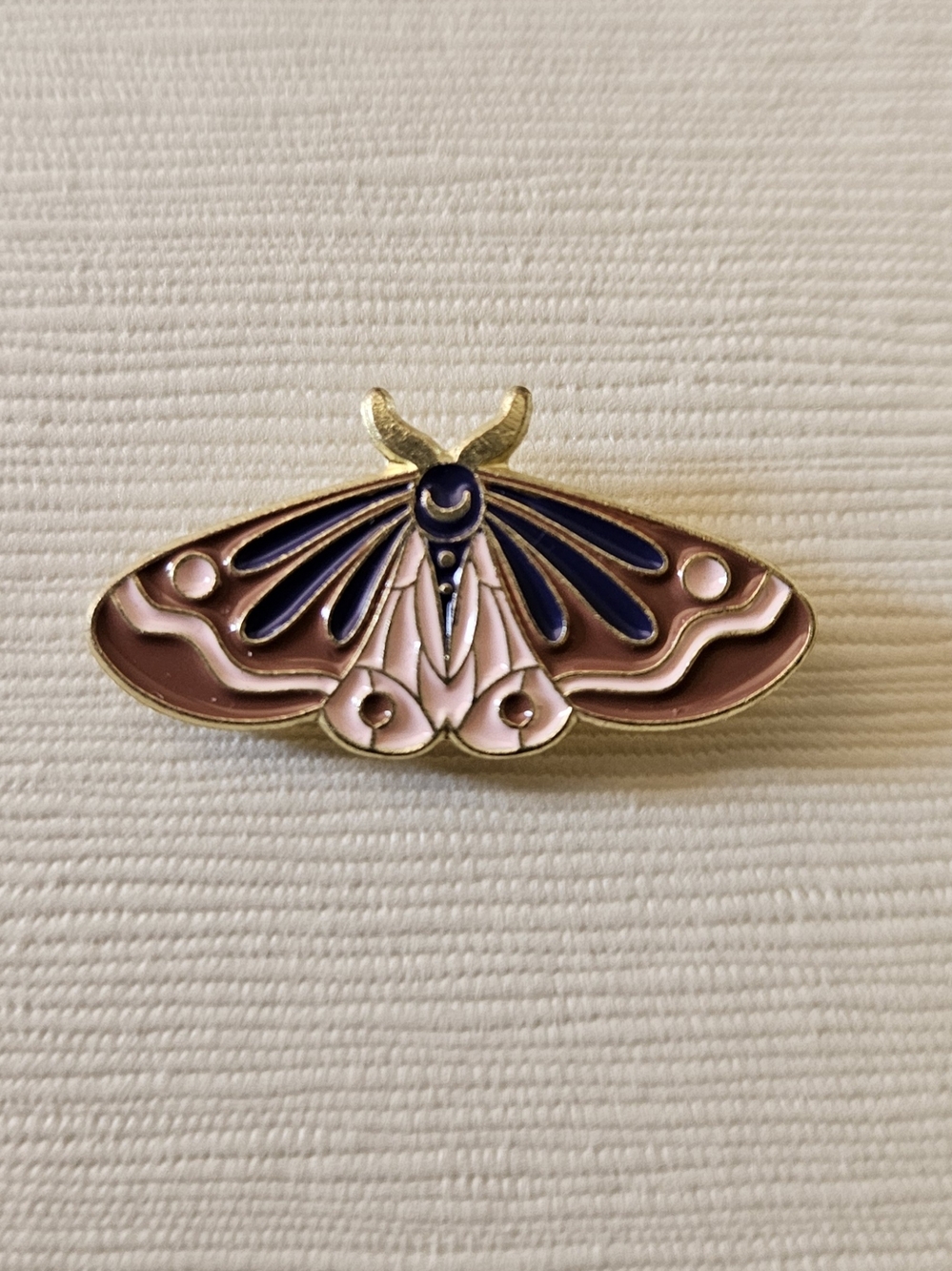 Enamel Moth Pin 4 For $20 - Pink & Navy Gold Accent